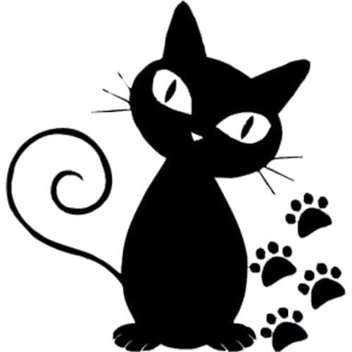 18.4*19CM Cat Paw Print Lovely Car Sticker Vinyl Decal Car Styling Truck Accessories Decorative Black/Silver S1-0166