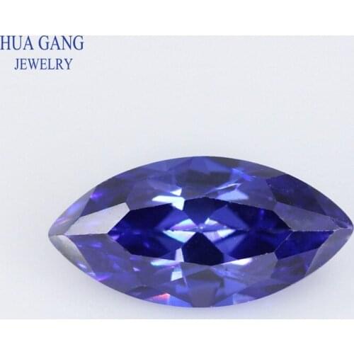 5A Tanzan Blue Marquise Shape Brilliant Cut CZ Stone Synthetic Gems Cubic Zirconia For Jewelry Size 1.5x3~8x16mm Free Shipping