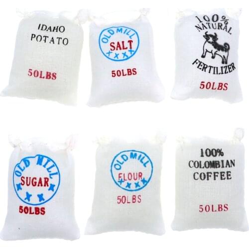 6PCS Simulation Decoration Rice Food Bags For 1/10 Rc Crawler Traxxas Trx-4 Trx4 Tamiya CC01 Axial Scx10 90046 90047 D90