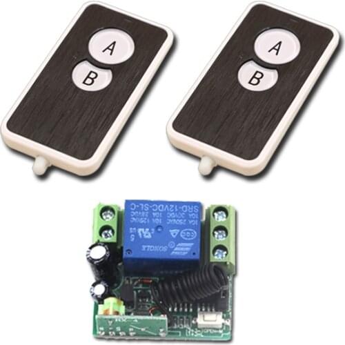 A B Key RF Wireless Remote Control Switch 2pcsTransmitter 12V 1CH Relay Switches with 1pcs Receiver Compatible with PT2622