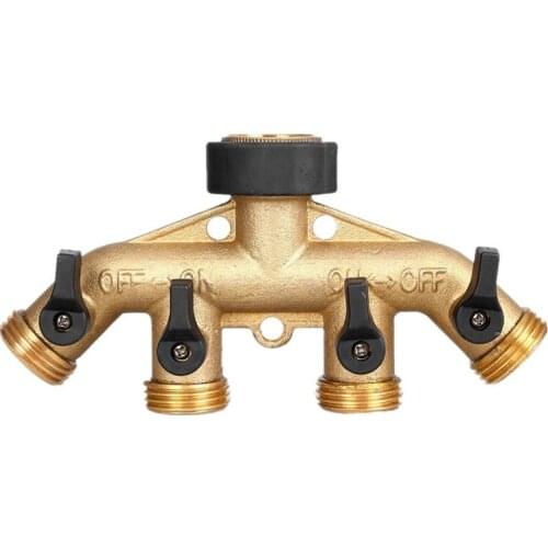 One-in and four-out faucet divider, all copper tape coated with high pressure water pipe connection and shunt