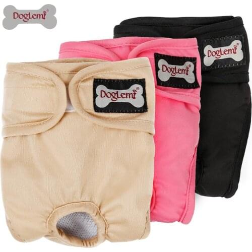 Doglemi Female Reusable Dog Diapers Washable Doggie Diapers Lovely Dog Nappy Changing Pet Dog Pant Stylish Sanitary Dog Pants