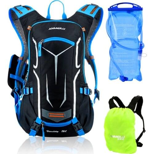 Breathable Cycling Backpack Rucksack Bike Bag 18L with Rain Cover Outdoor Sport Hiking Bags Riding Hydration Bicycle Backpacks