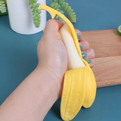17cm Elastic Simulation Banana Slow Rising Squeeze Toy Healing Fun Stress Reliever Antistress Toy For Baby Kids