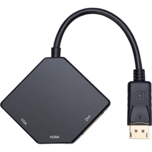 Hot-DisplayPort DP to HDMI DVI VGA 3 in 1 Converter 4K HD for Computer Projector Notebook Laptop