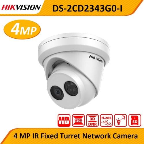 Hikvison IP Camera 4MP IR PoE Dome DS-2CD2343G0-I CCTV Security Cameras Outdoor IP67 With SD Card Slot Motion Detection Onvif