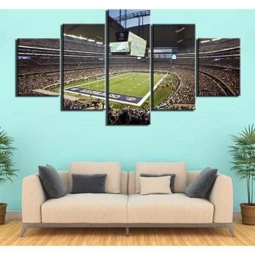 Canvas Wall Art Painting Prints Dallas AT&T Stadium Pictures Modern 5 Pieces Sports Artwork for Home Decor Ready to Hang