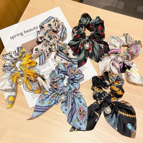 Pattern large intestine hair ring simple bow knot hair rope balls hair ornaments temperament head rope small rubber band