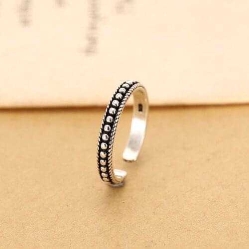 Retro Style 925 Sterling Silver G Open Rings For Women Vintage Jewelry Accessories Free Shipping