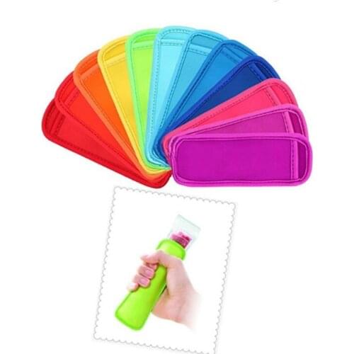 Reusable Summer Neoprene Insulation Antifreezing Popsicle Bags Freezer Popsicle Holders Ice Pop Sleeves LX6812