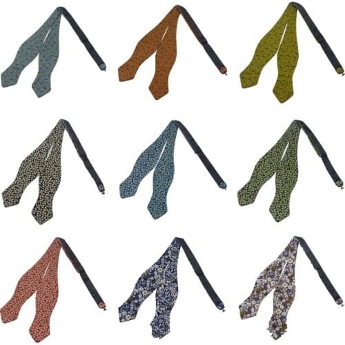 Men Tuxedo Floral Pattern Self Bowtie Wedding Party Adjustable Vintage Bow Tie BWTQN0090