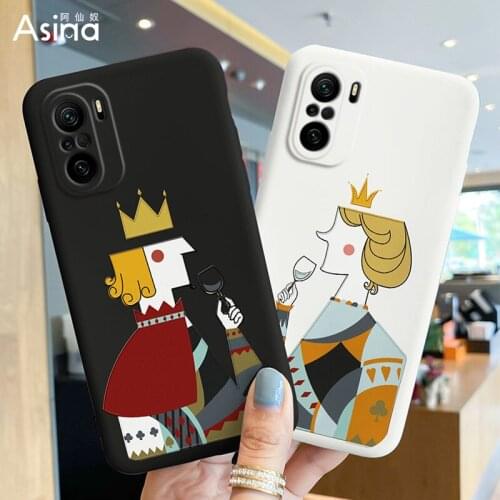 ASINA Cartoon Case For Xiaomi Poco F3 F2 Pro X2 Soft Official Liquid Silicone Cases For Poco M3 Pro Cute Couple Cover Fundas