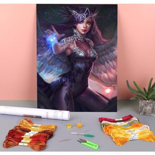 Cartoon Girl Woman Printed 11CT Cross-Stitch Complete Kit Embroidery DMC Threads Craft Painting Hobby Handiwork Sales