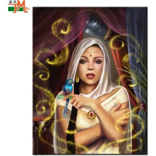 Wall Painting Ancient Egypt woman Diamond Painting Cross Stitch Diy Diamond Embroidery Fantasy Egyptian Portrait Blue Bird Decor