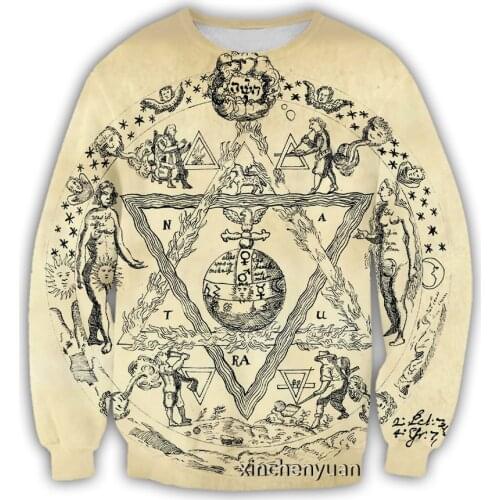 Xinchenyun New Men/Women Ancient Alchemy 3D Printed Hoodies Long Sleeve Fashion Sweatshirt Men Sport Zipper Hoodies Tops A21