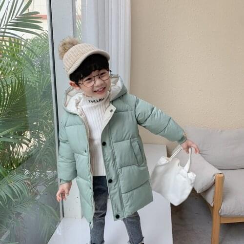 Boys Girls Winter Cotton-padded Parka & Coats Thicken Warm Long Jackets Toddler Kids Outerwear