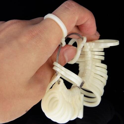 Plastic Japan Finger Sizer Ring Gauge 1-30 Ivory