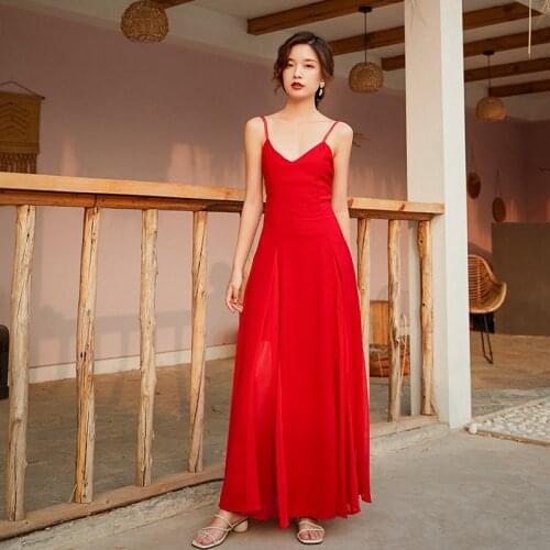 Fashion women elegant holiday long formal dress new arrival sexy vintage solid classical high quality backless cute a-line dress