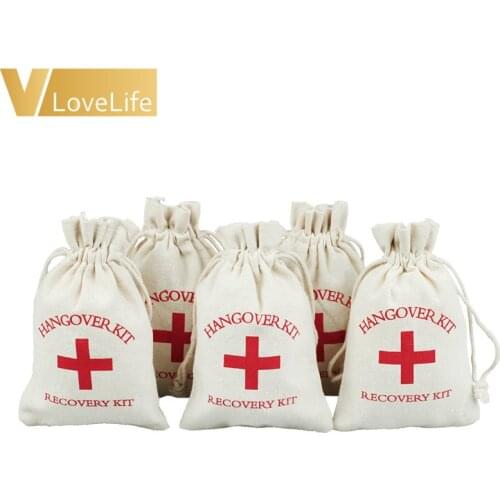 Hangover Kit Bags Gift Bags Bachelorette Cotton Gift First Aid Wedding Favor Holder Event Christmas Gift Bags Party 10/30/50pcs