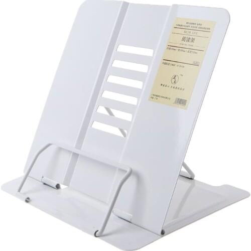 W3JD Portable Metal Adjustable Reading Book Holder Support Document Shelf Bookstand