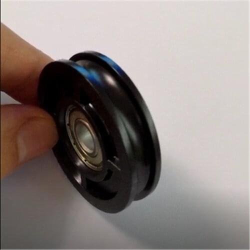 5pcs Sliding door U-groove wheel pulley sheave wheel R3mm wrapped plastic nylon 608 bearing roller 8x46x10.5mm