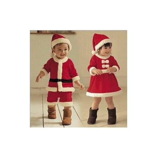 4-pieces Christmas Costume Children Santa Claus Boys Costumes Dress Casual for Baby Toddler Boy Girl 70-140cm New Year Look