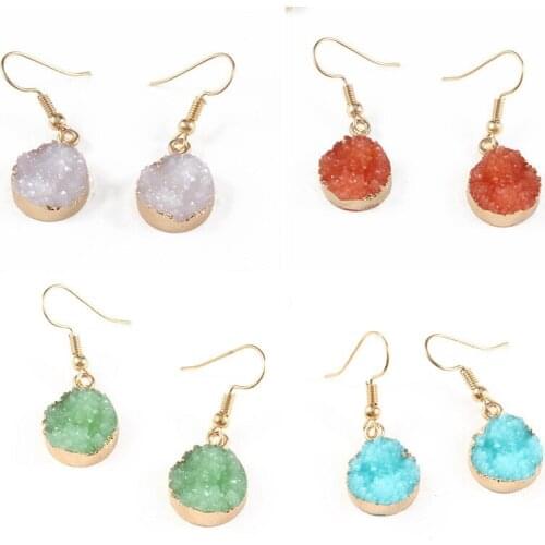 Geometric Color Rhinestone Pendant Dangle Earrings Fashion Jewelry Women Accessories Elegant Statement Earrings Hot Sale Gifts