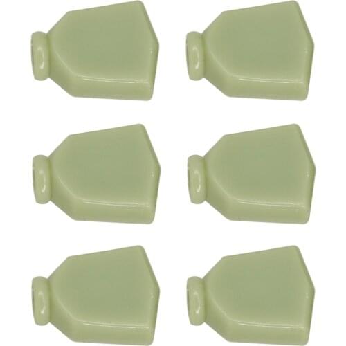 Tooyful 6 Pcs Plastic Jade Green Trapezoid Guitar Tuning Peg Key Tuners Machine Heads Button Knobs Handle
