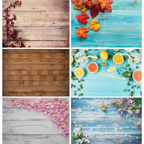 Vinyl Custom Photography Backdrops Props Wooden Floor Flower Wood Planks Theme Photo Studio Background NY2FD-02