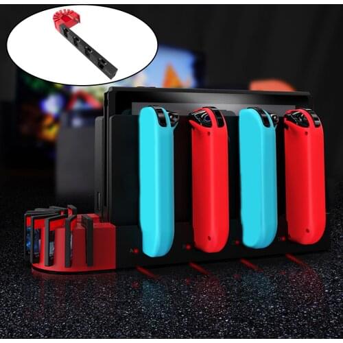 Charger for Switch Joypads Controllers, Charging Dock Station with LED Indicator, Charger Station Stand Base Black