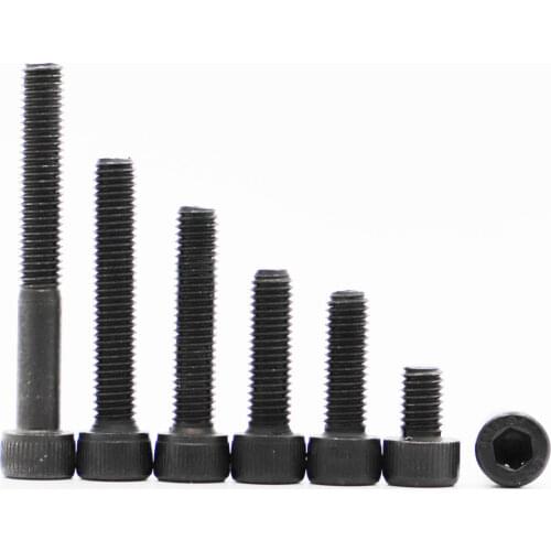 10-50pcs Hexagon Hex Socket Cup Head Screw M1.6 M2 M2.5 M3 M4 M5 M6 304 Black 12.9 Grade Carbon Steel Allen Bolts DIN912
