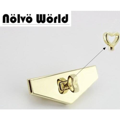 15sets 65*27mm triangle love fashion lock push Lock Genuine Leather Bags Parts Hardware Accessories Factory