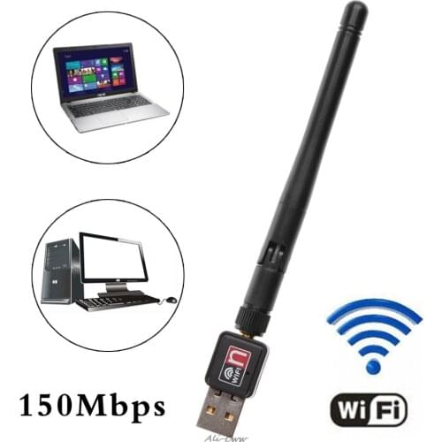 150Mbps Mini USB2.0 Network LAN Card WiFi Wireless Adapter With Antenna 802.11n/g/b