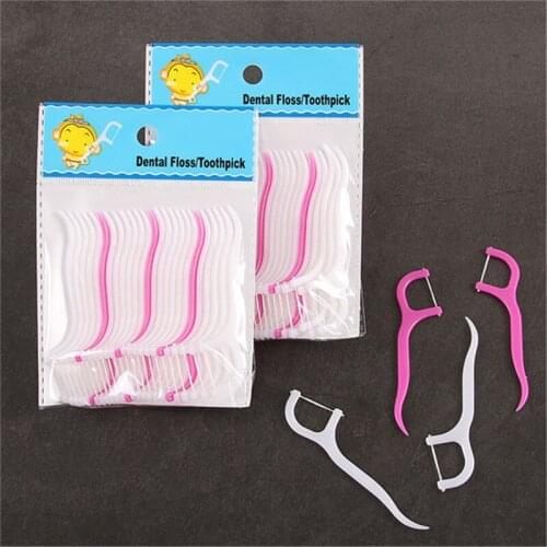 25pcs/pack Oral Care Toothpicks Dental Floss Teeth Cleaning Plastic Tooth Picks Toothpick Disposable Interdental Brush