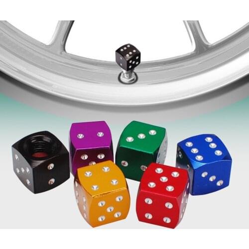 4PCS Car Tire Valve Stem Caps AUTO Dice Dust Car Motorcycles Wheel Tires Valves Tyre Stem Valve Caps Wheel caps