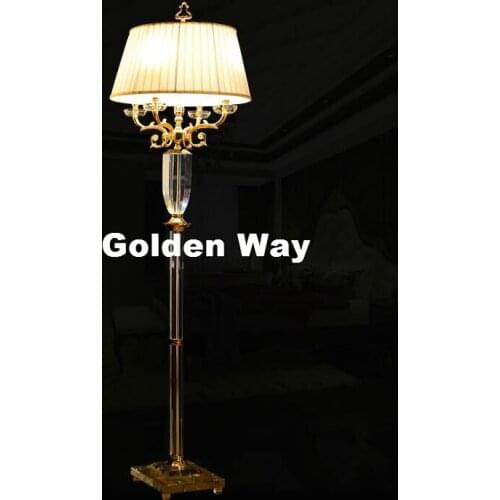Free Shipping European D510mm H1600mm Golden Crystal Floor Light Desk Light Wedding Candelabra for Floor Lamp AC 100% Guaranteed