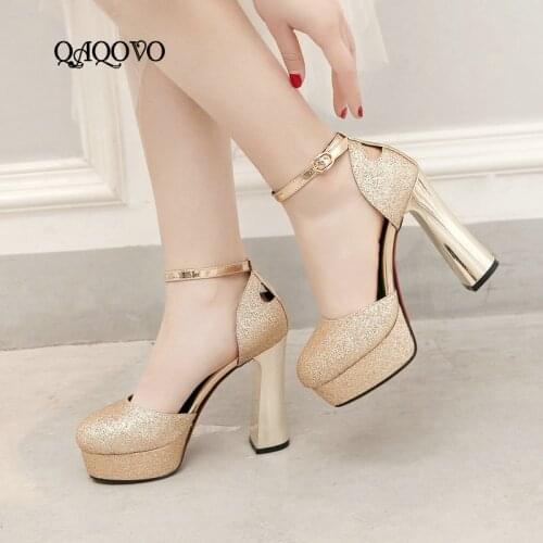 Summer Sandals High Heels Women Platform Shoes Fashion Sequined Super High Heels Pumps Gold Silver Red Sole Party Shoes
