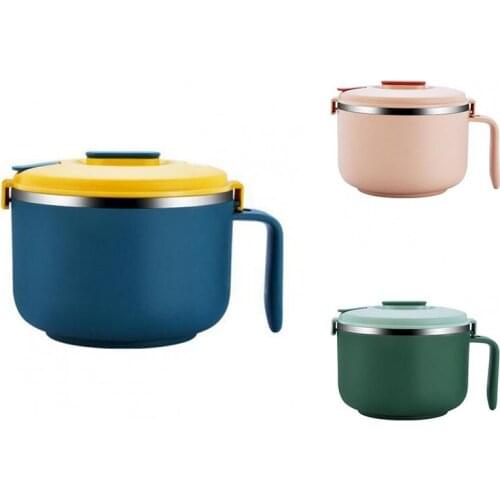 Japanese-Style Sealed Lunch Box Household 304 Stainless Steel Instant Noodle Bowl with Lid Student Insulated Bowl