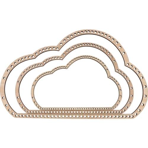 3x Cloud Shape Wooden Weaving Knitting Loom Tool For Tapestry Wall Hangings
