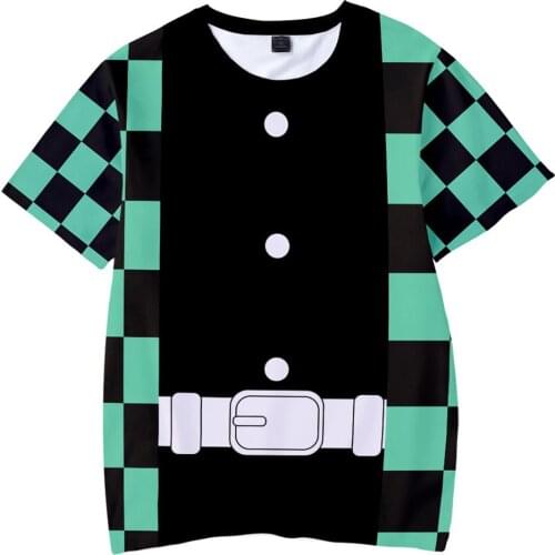 Kids Demon Slayer Cosplay T Shirt Kamado Tanjirou 3D Printed Short Sleeve Summer Tee Top