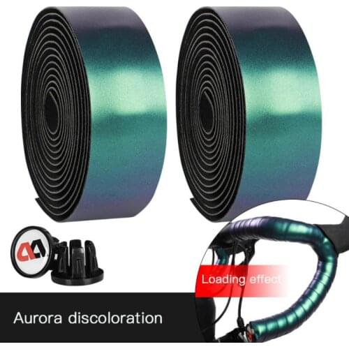 Road Bike Colorful Handlebar Straps Shock Absorption PU Non-slip Handlebar Wrap Cycling Handle Belt Riding Equipment