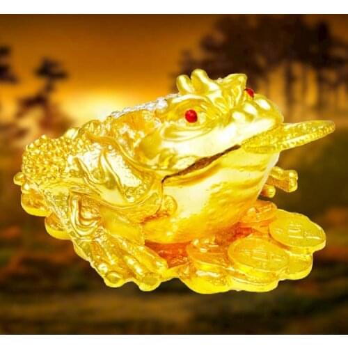 Feng Shui Toad Money Lucky Consecration and Lucky Frog Golden Toad Money Toad Money Ornaments Home Office Decoration Lucky Gifts
