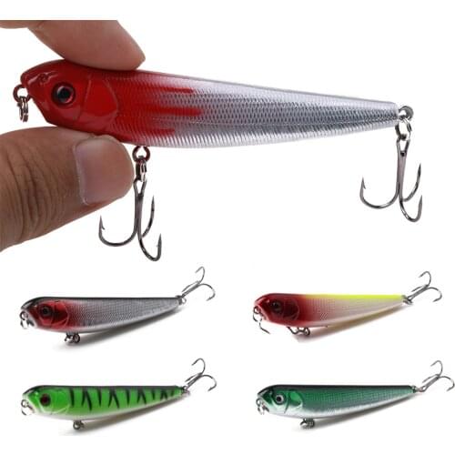 HENGJIA 1PCS 90mm 9.6g Top Water Fishing Lure Wobbler Hard Plastic Artificial Surface Pencil Minnow