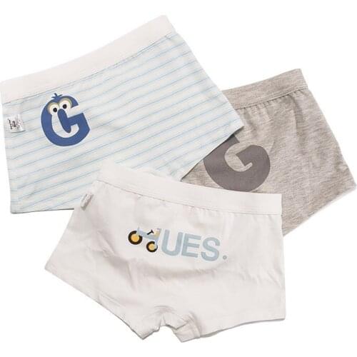 Baby Kids Children Boy Cotton Audal Modal Underwear Panties Shorts Pur Color Letter Pattern Stripes