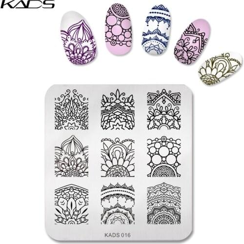 KADS Pretty Charming Flowers Design Nail Stamping Print Plates Nail Art Template DIY Beauty Nail Stencil Manicure Tools