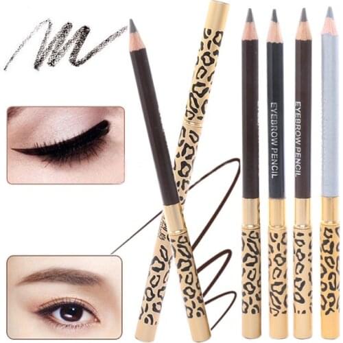 1PC 5Colors Durable Waterproof Eyebrow Brush Pencil Long lasting Leopard Eyeliner Women Cosmetic Accessory Eye Makeup Tools