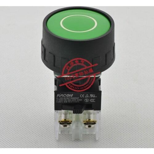 [SA]Kaikun KACON 22mm pushbutton switch self-resetting K22-21G10-B40 plastic protective circle 1NO--10pcs/lot