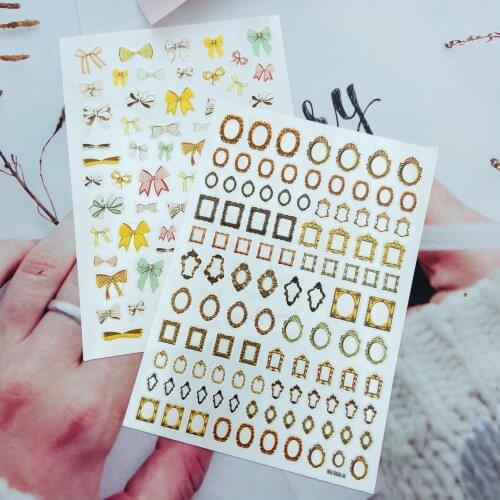 3d DIY Japanese Style Thin Light Traceless Nail Stickers Back Glue Adhesive New Arrival Butterflies& Photo Frames Dry Nail Decal