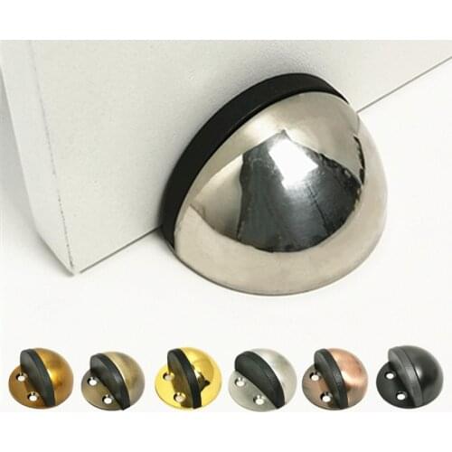 Non Punching Sticker Hidden Stainless Steel Rubber Door Stopper Door Holders Catch Floor Mounted Nail-free Door Stops