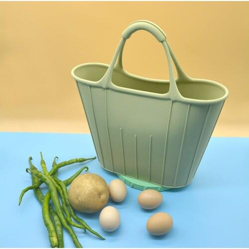 New multifunctional silicone handbag beach bag womens big bag silicone handbag shopping bag portable vegetable basket